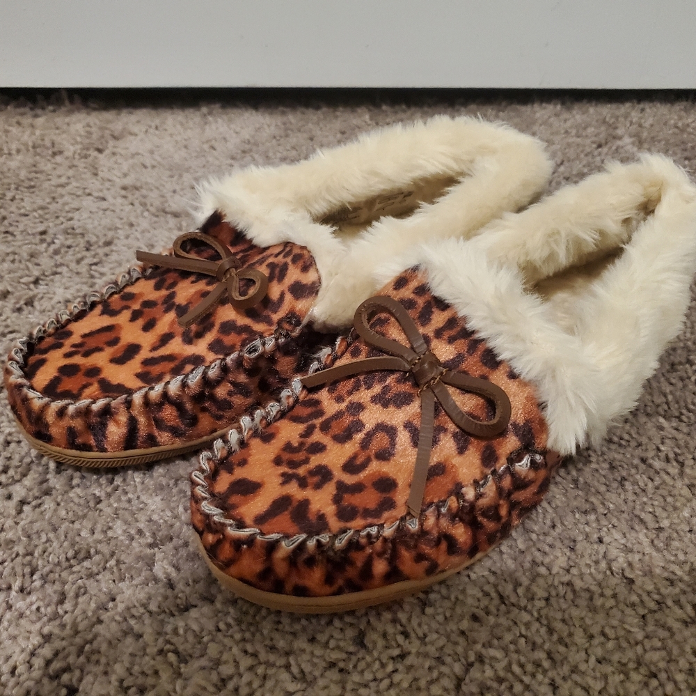 Jcrew leopard print slippers
